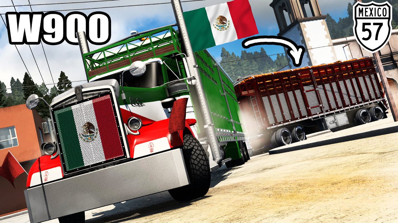 TORTON Mexicano Camión Kenworth W900 Transportando NARANJAS American Truck Simulator