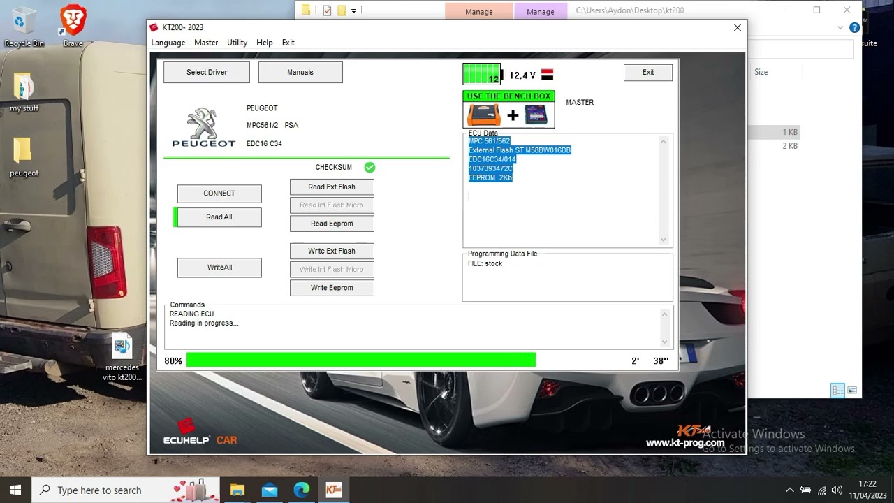 Peugeot Partner EDC16C34 kt200 Bench - Read - Write, Remap, Immobiliser delete, tuning, stage 1
