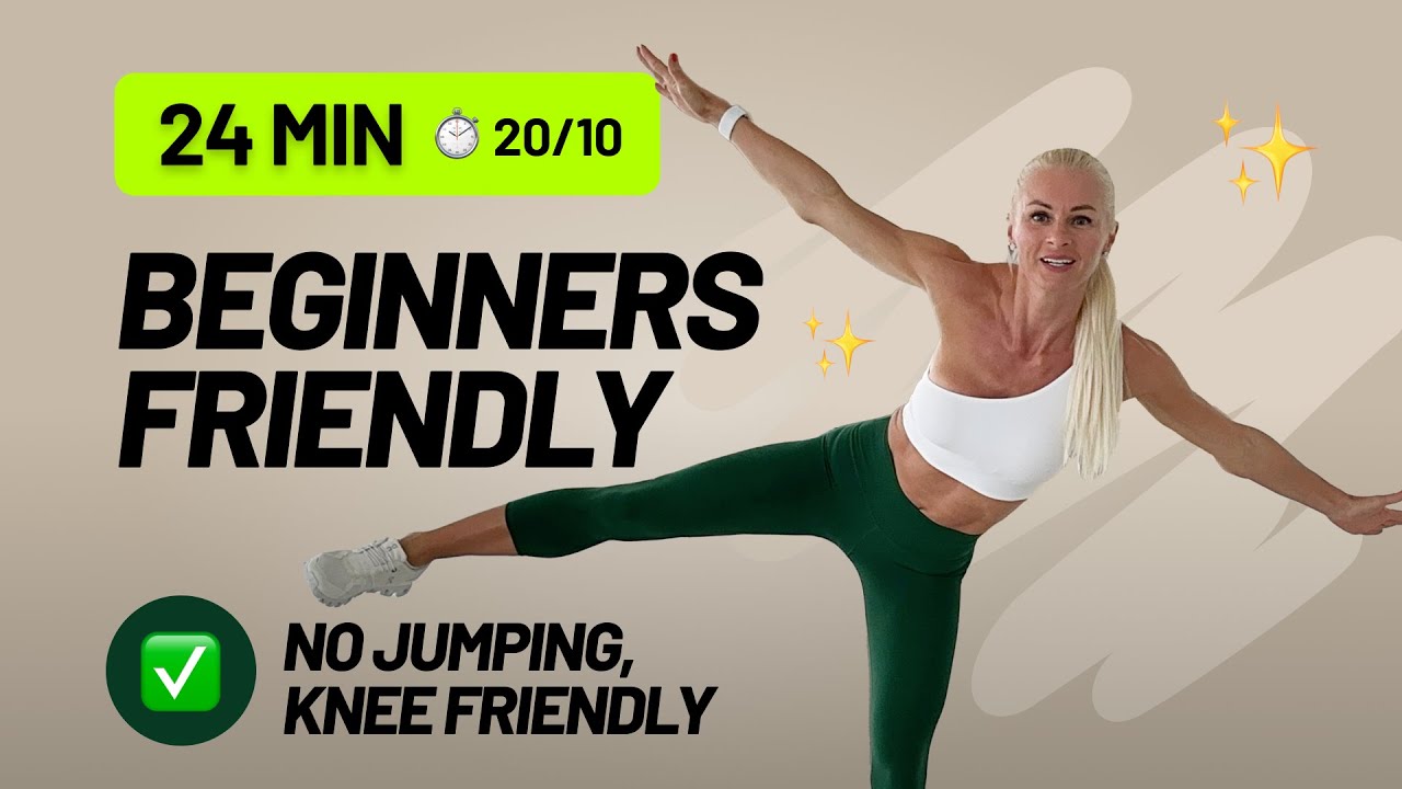 24 Min Beginners Friendly, Low Impact, Knee Friendly Workout - Full Body Home Workout, No Jumping