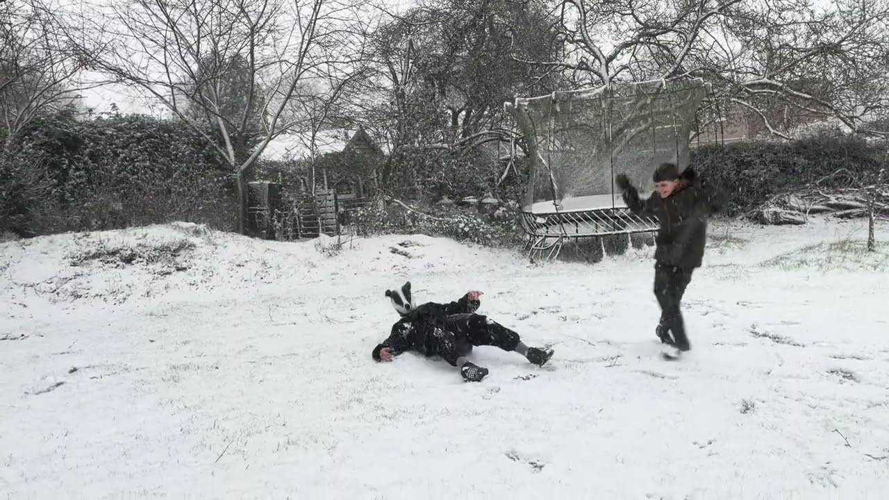 Training for the London marathon in snow is hazardous. Especially when you're dressed as a badger.