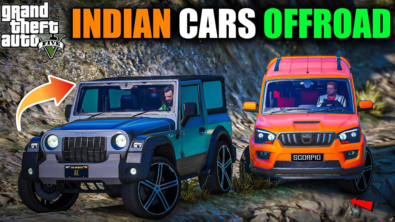 GTA 5 TOP INDIAN CARS OFFROADING WITH MAHINDRA THAR 4X4 VS MAHINDRA SCORPIO 4X4 OMG!