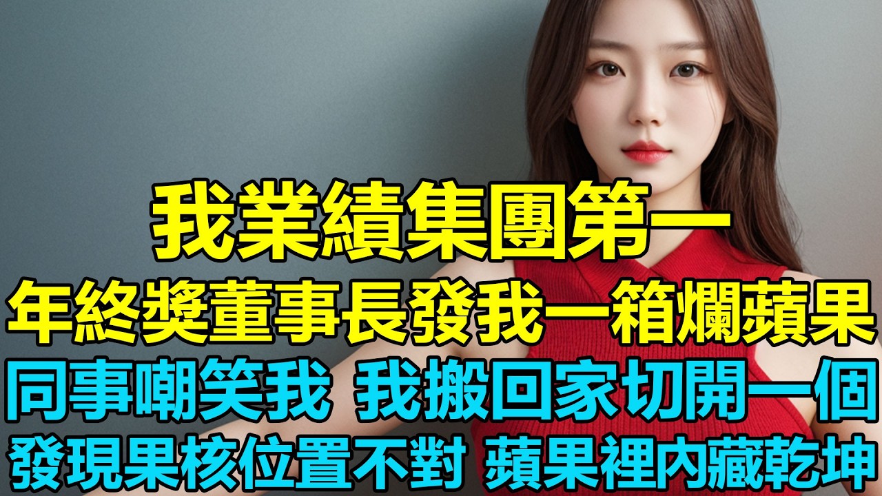 我業績集團第一，年終獎董事長發我一箱爛蘋果，同事嘲笑我，我搬回家切開一個，發現果核位置不對，蘋果裡內藏乾坤，我傻眼了！