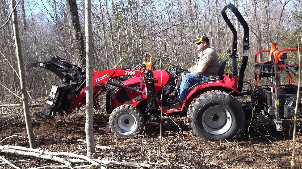 Felling Trees Clearing Land and Tractor Grapple Work -TYM Tractors