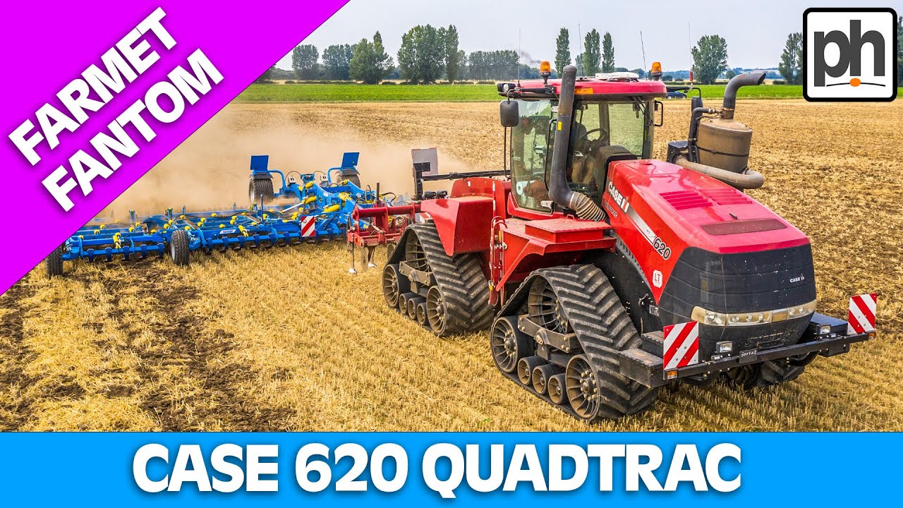CASE IH 620 Quadtrac Cultivating on a Farm with Farmet Fantom #tractorworking