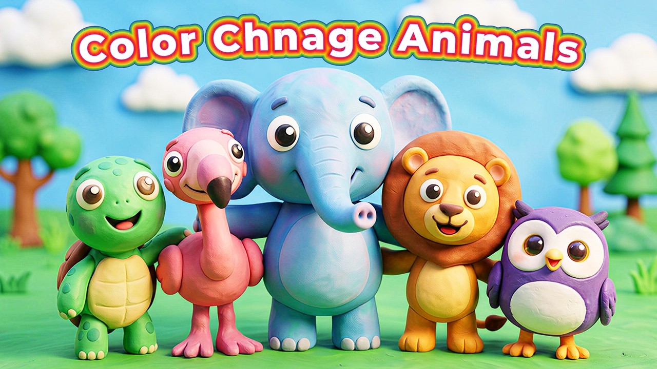 ABC Safari Animals Song 🐘🦓 | Clay Color Changing Animals for Kids | Learn Colors & Alphabet