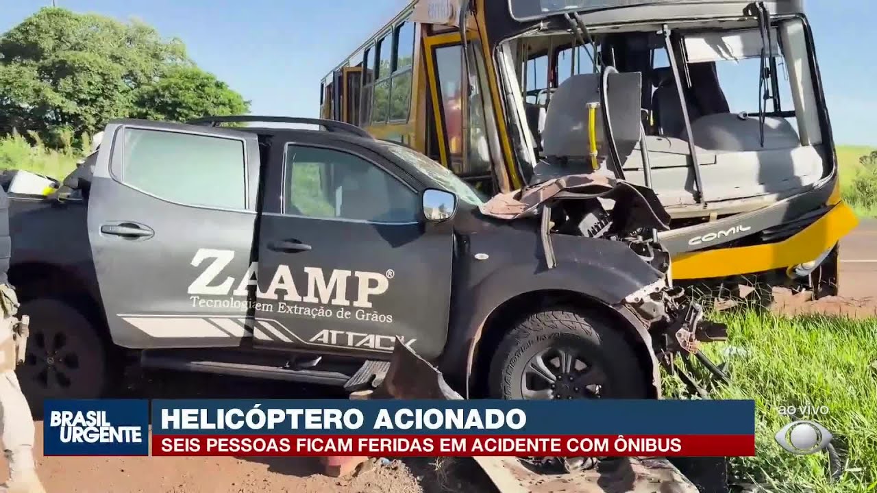 Acidente entre ônibus e caminhonete na BR-272 deixa seis feridos