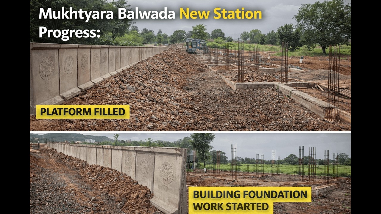 Indore Khandwa Akola GC | Mukhtyara Balwada New Station Update | Platform Filling & Foundation Work