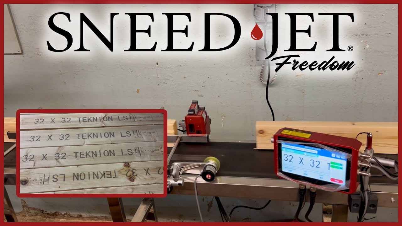 SNEED-JET® Freedom 21 Printing Text and IPPC Mark on Wood