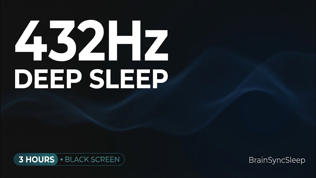 BLACK SCREEN • 3+ HOURS • 432Hz + Forest Rain