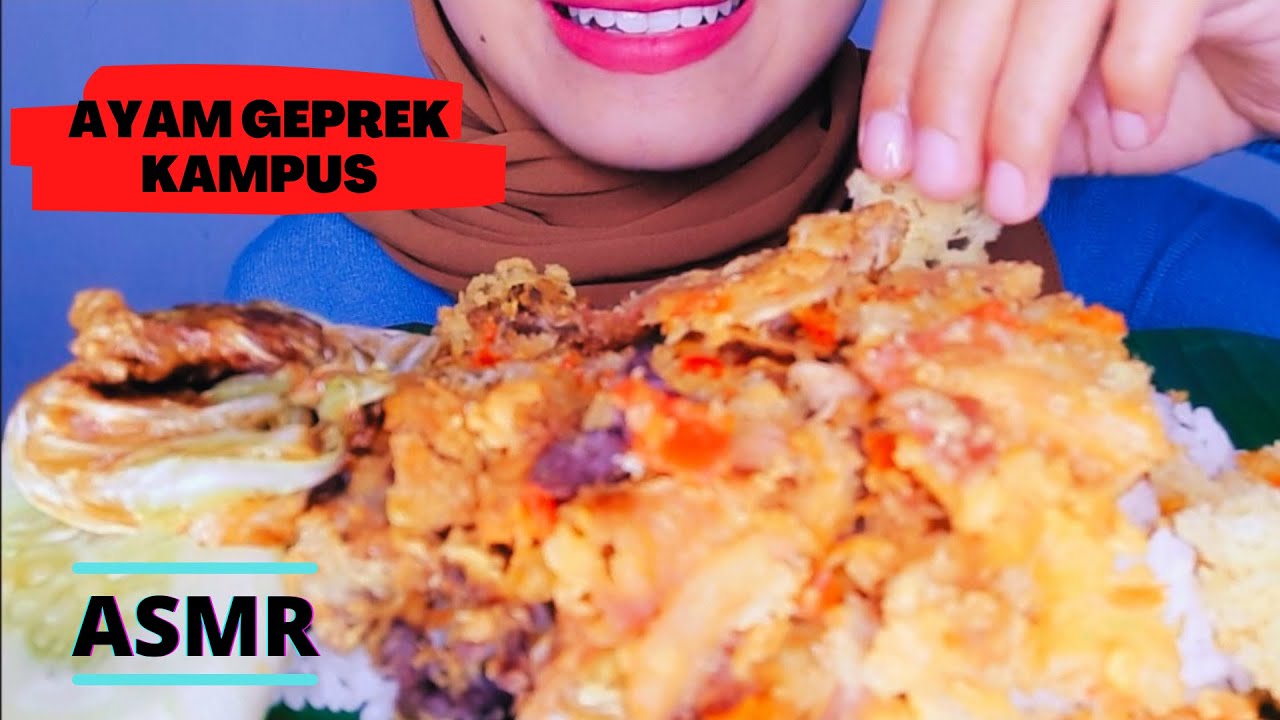 ASMR AYAM GEPREK KAMPUS PAKAI KOL GORENG