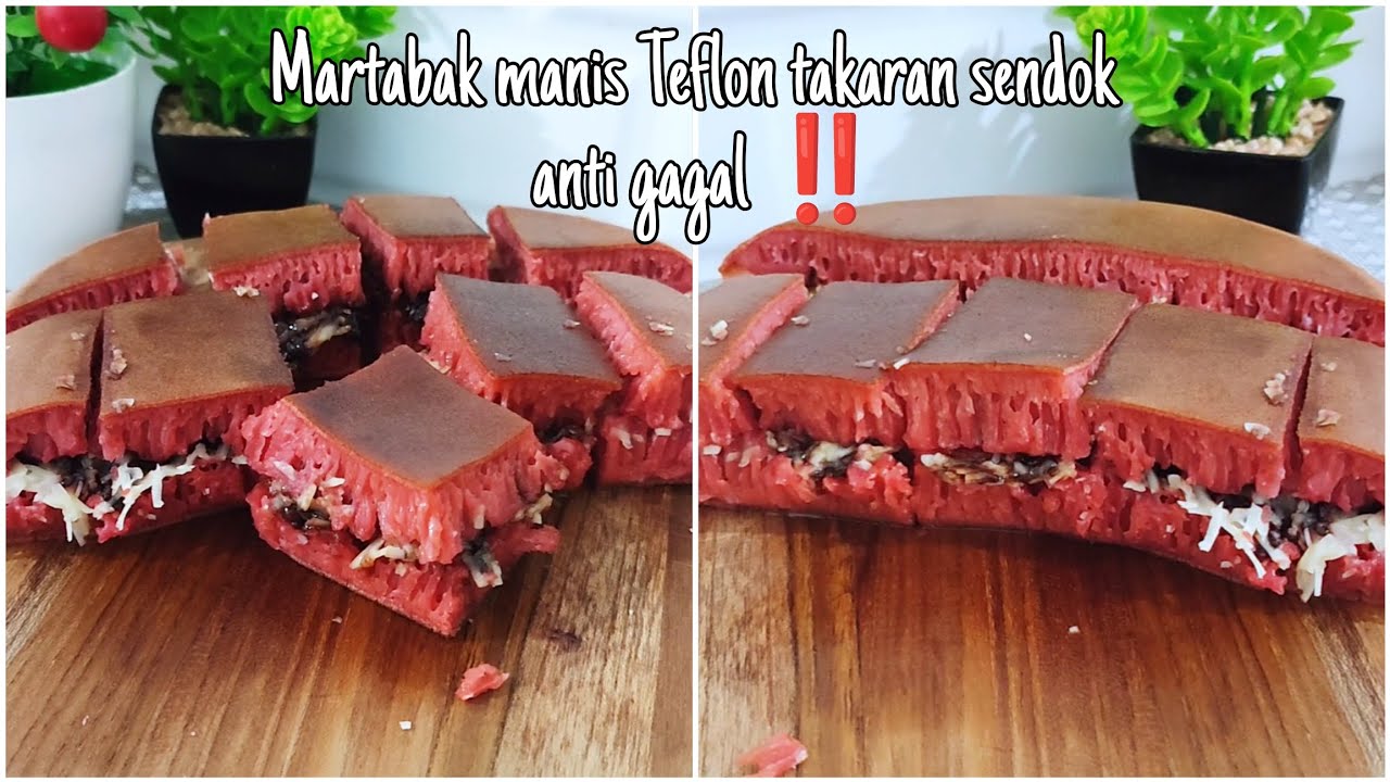 Martabak manis Teflon dg 12 sdm tepung terigu aja ‼️ Bersarang lembut kenyal berserat enak banget ‼️