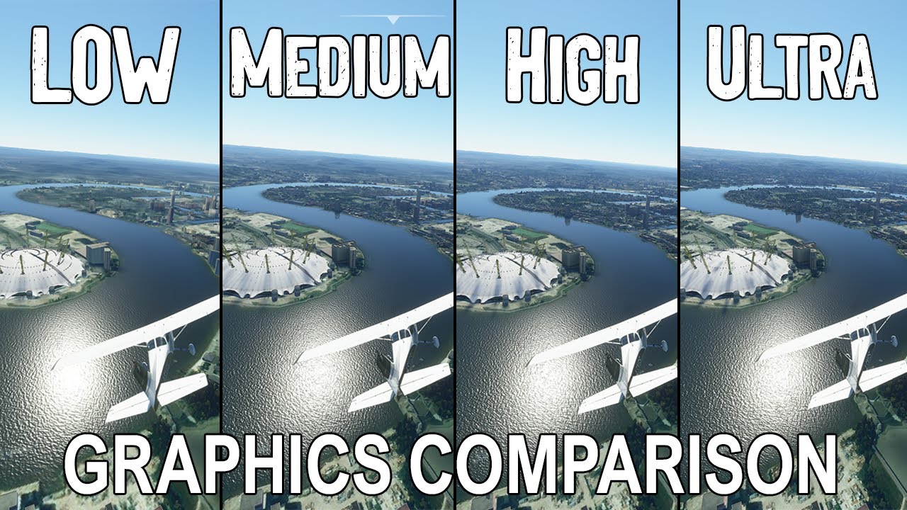 Microsoft Flight Simulator 2020- LONDON Low vs Ultra (GRAPHICS COMPARISON)