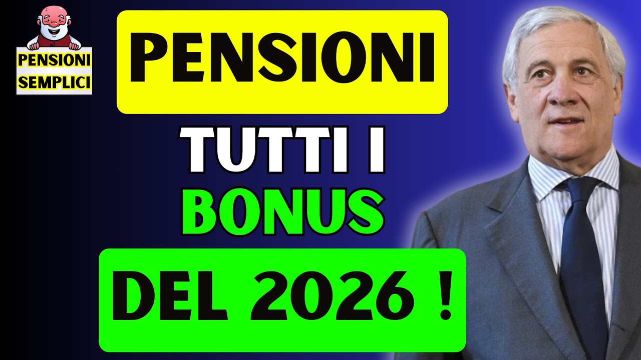 🟨 PENSIONI ECCO I BONUS E LE AGEVOLAZIONI PER I PENSIONATI IN VIGORE NEL 2026❗️