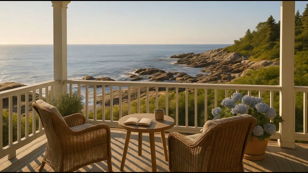 Maine Porch Morning | Ocean Breeze, Wind Chimes & Birds