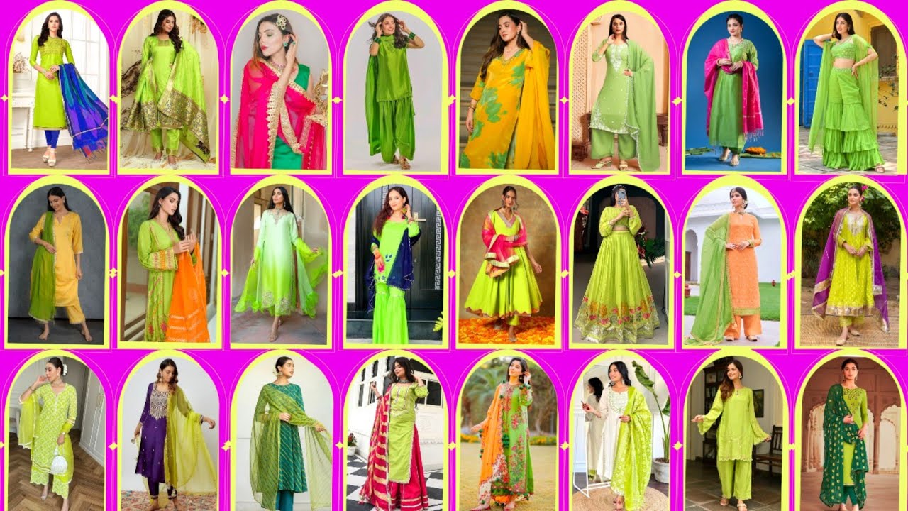 Light Green 💚 Color Combination Dress | Parrot Green Suit Combination | Parrot Green Suit 2025
