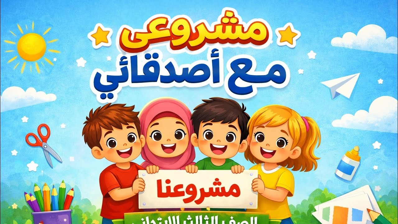مشروعي مع اصدقائي الصف الثالث الابتدائي الترم الثاني عام 2026 مس أسماء ربيع 
