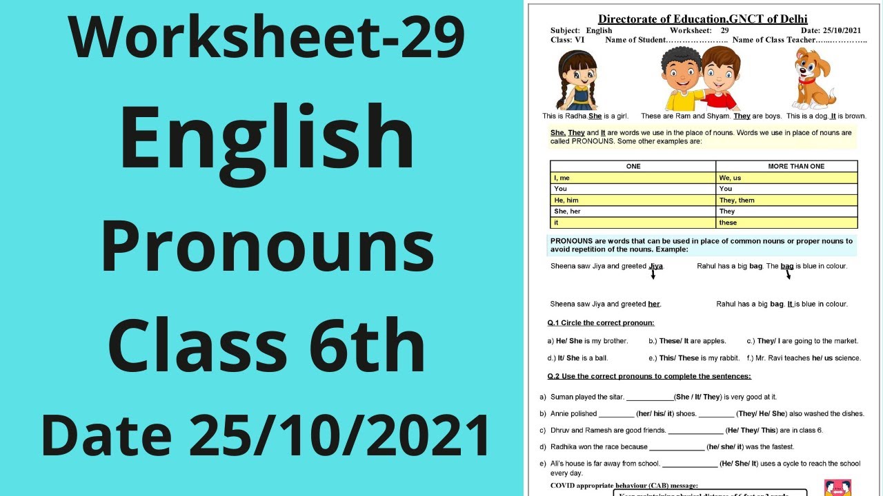 Worksheet 29 English class 6 (25/10/21) / English class 6 / English worksheet 29