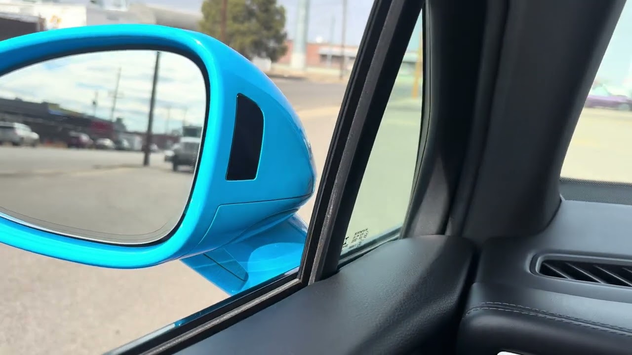 Blue Porsche test drive 