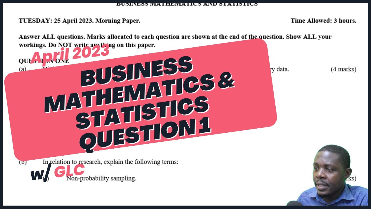 ATD BUSINESS MATHEMATICS AND STATISTICS APRIL 2023 Q1