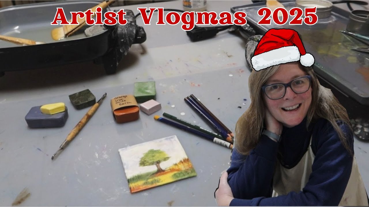 Artist Vlogmas 2025: Paint like Monet, an encaustic impressionist painting, and some cookie baking