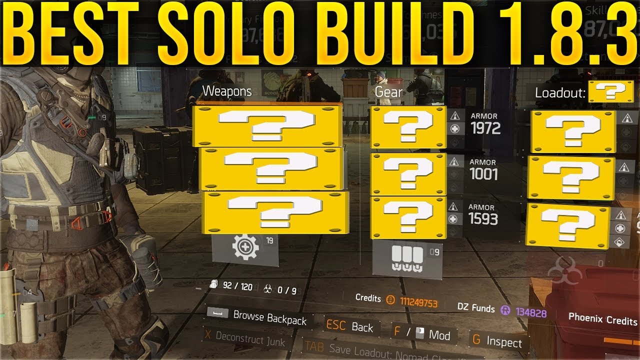 BEST SOLO BUILD 1.8.3 (The Division)