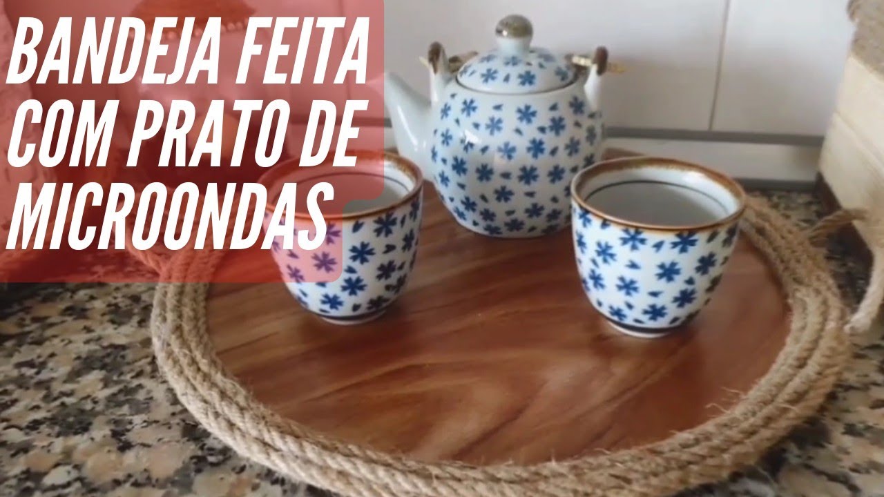 Bandeja feita com prato de microondas