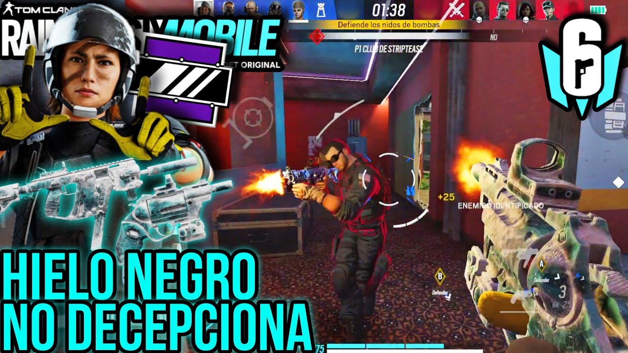 JUGANDO con la SKIN HIELO NEGRO de la VECTOR y REVÓLVER de MIRA 😲🥶 Rainbow Six Mobile R6M 