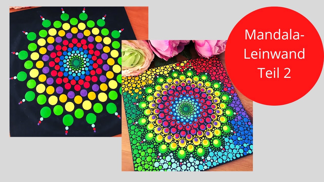 Mandala Leinwand in Regenbogenfarben - Teil 2
