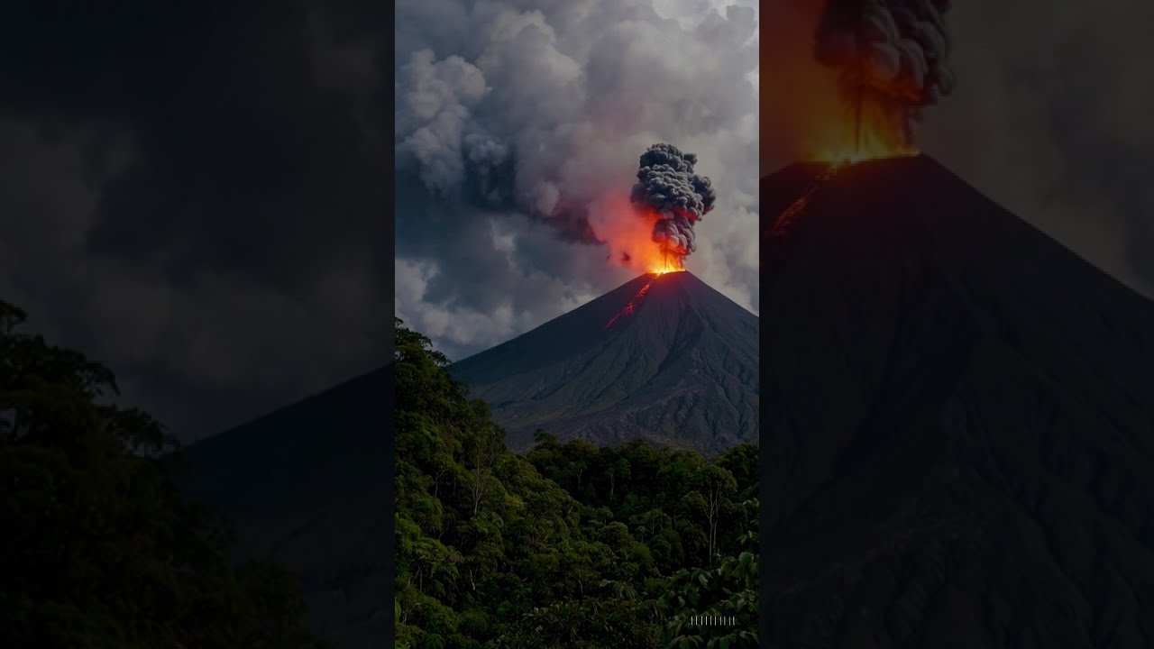 asked AI for a realistic volcano's eruption #ai #artificialintelligence #notforeal #volcano #nature