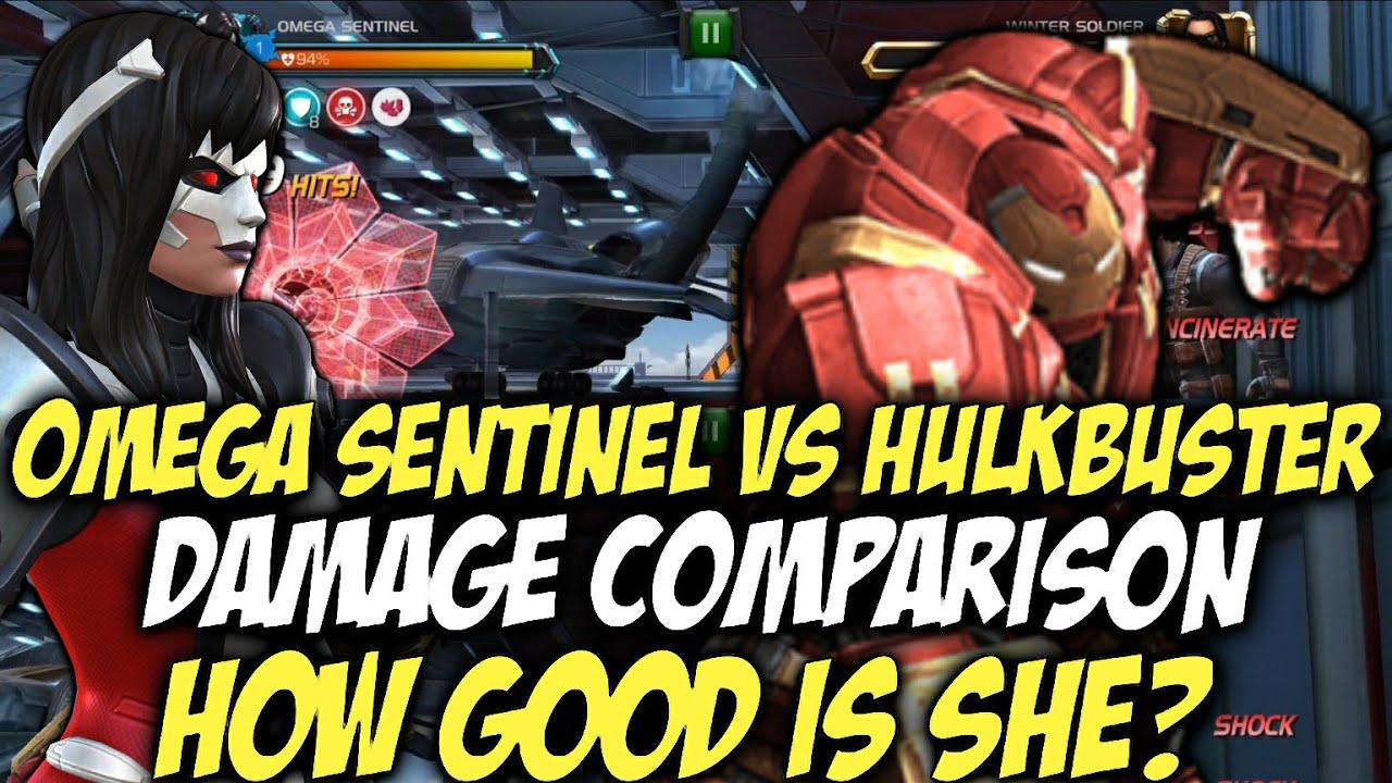 Omega Sentinel Vs Hulkbuster Damage Comparison | First Impressions! | Marvel Contest Of Champions