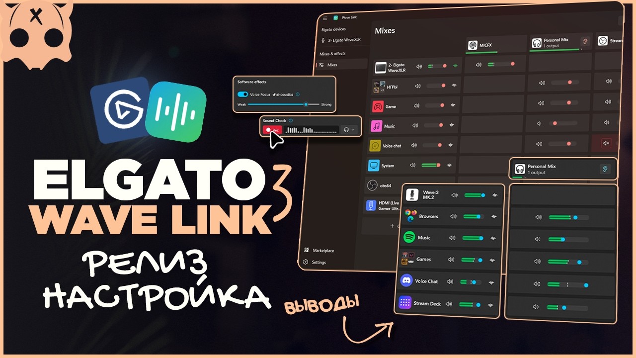 ELGATO WAVE LINK 3 Настройка вывода звука для стрима