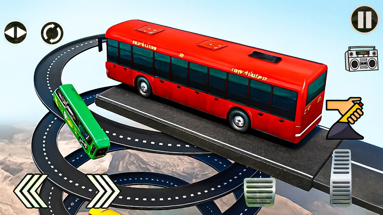 Extreme Bus Driving on High Sky - Impossible Track Challenge Android Gameplay