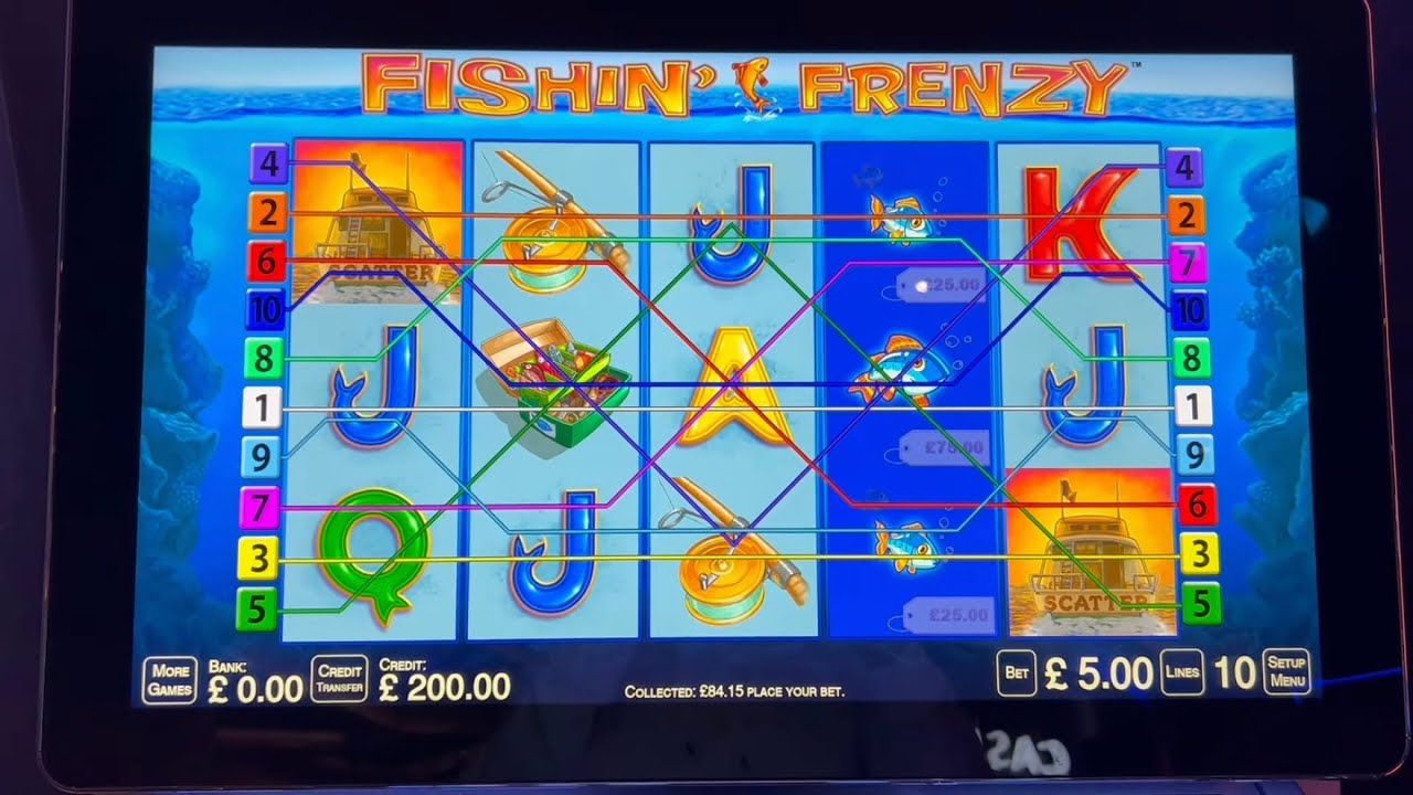 Casino Slots Session From Leeds Pt 1/3 - £5 bets on Fishin’ Frenzy , Eye of Horus , Magic Mirror etc