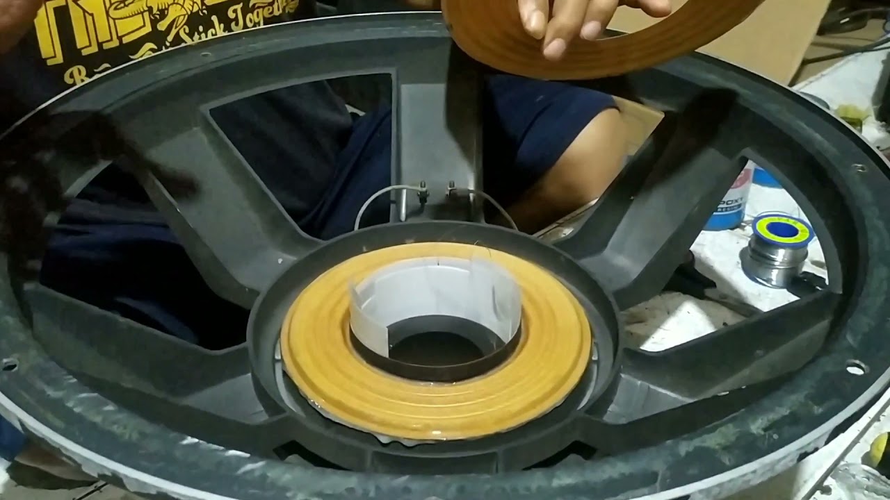 cara mengganti daun, spul, damper dan coating speaker ACR EXCELLENT pro 18inch