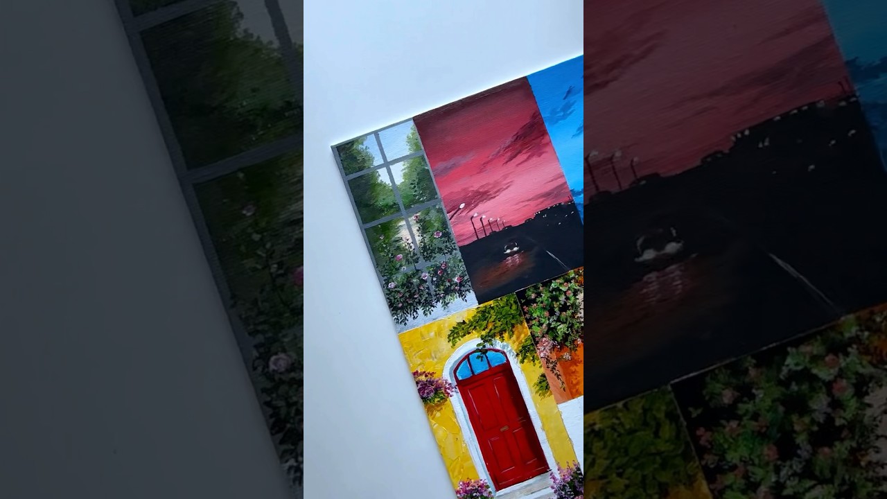 1 Canvas, 7 Mini Canvases: Watch the Magic Unfold 🎨 | #art