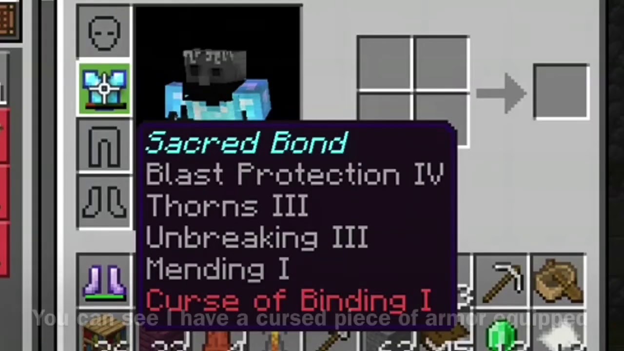 Minecraft Tutorial: How to remove curse of binding without dying *Read description*