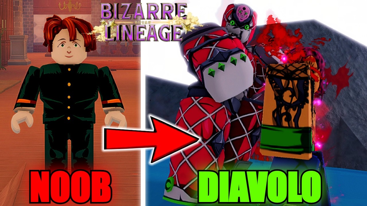 Going From Noob To KING CRIMSON Diavolo In Bizarre Lineage...(Roblox)