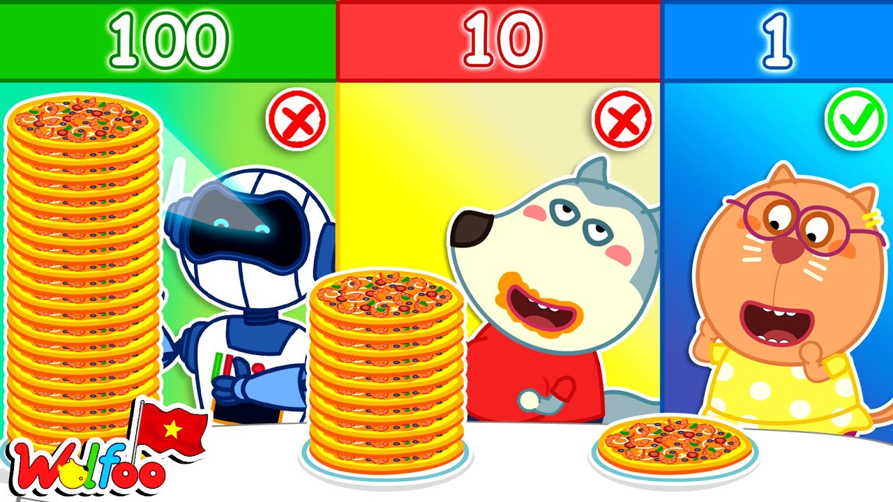 100 Ăn Lớp Thách Thức 🍕 Ăn Bánh Pizza Lớn 100+ Tầng ⭐ Wolfoo và Những Người Bạn | Wolfoo Tiếng Việt