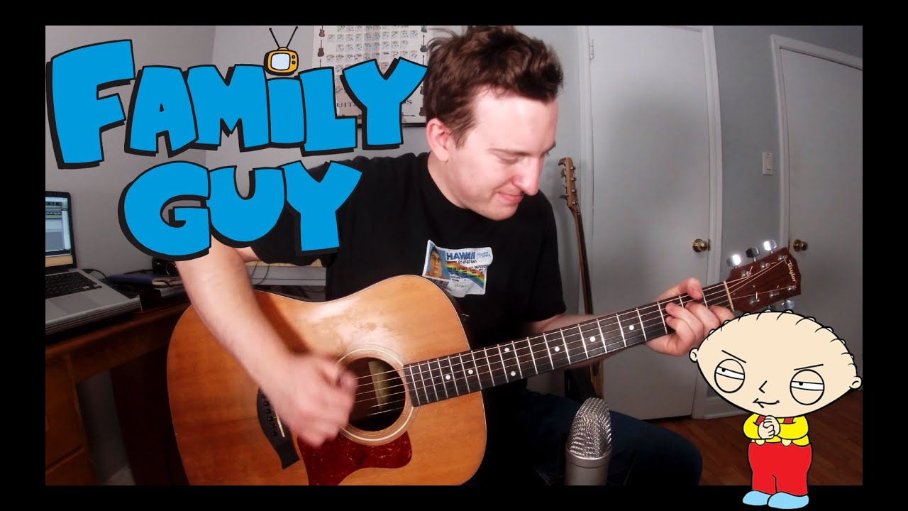 Family Guy Theme --- Fingerstyle Guitar Cover + Free Tabs {Jacob Neufeld}
