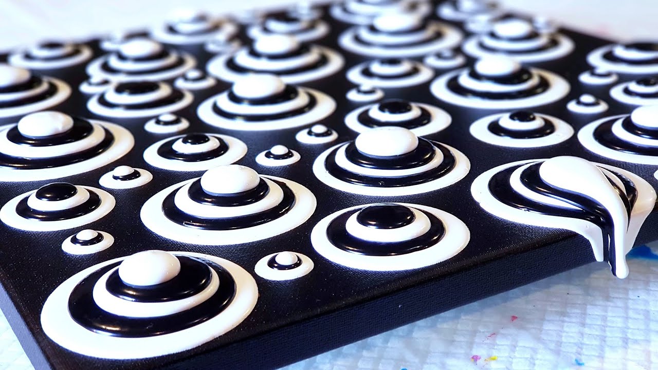 #777 BLOB ART Monochromatic 3D Blob Painting With Recipe