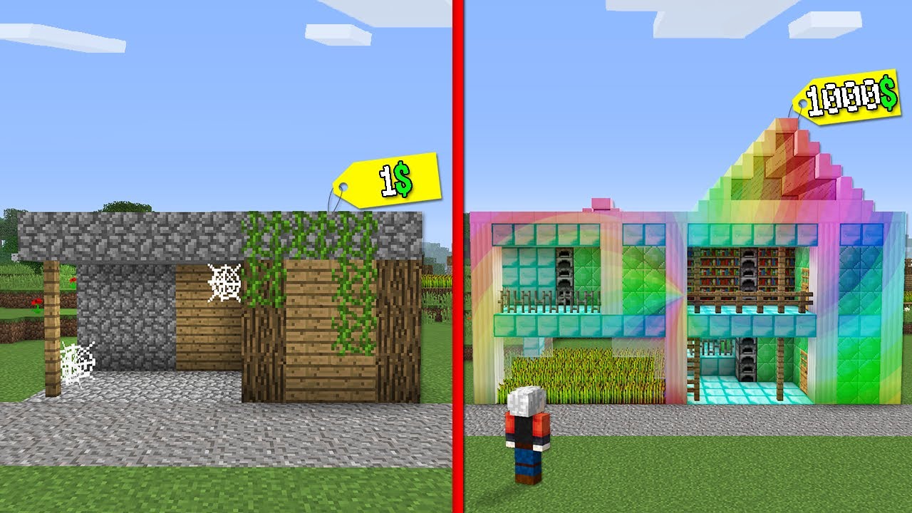 1$ G&Uuml;VENLİ EV VS 1000$ G&Uuml;VENLİ EV - Minecraft