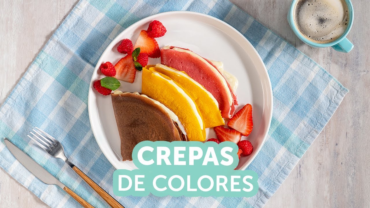 Cómo hacer Crepas de colores | Recetas Kiwilimón