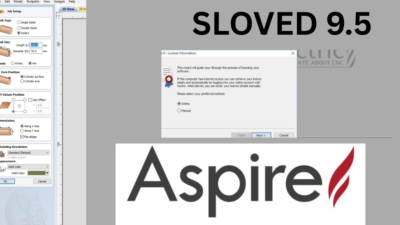 How install Vectric Aspire 9.5 step by step