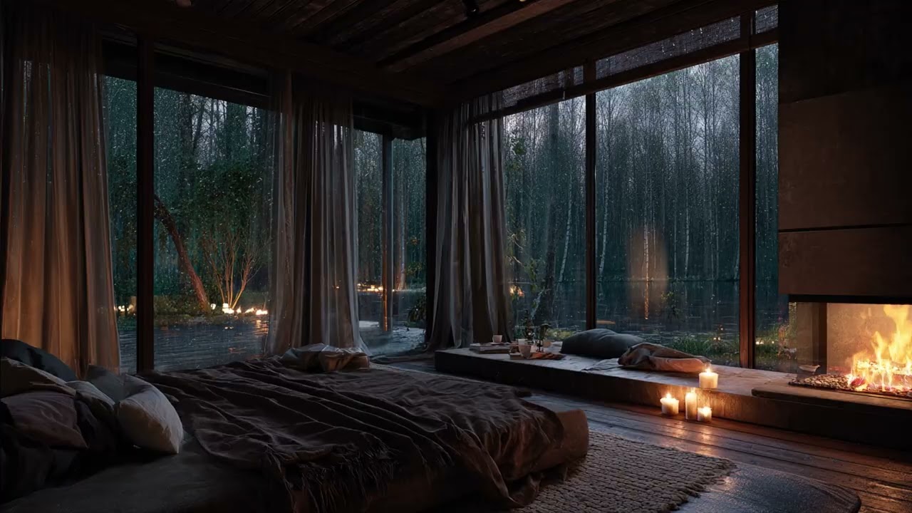 Rainy Night Sleep Sounds 🌙 Calm Piano Music for Deep Relaxation & Rest
