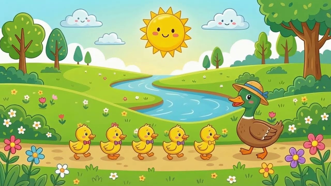 Five Little Ducks Went Out One Day! 🐥 Mama Duck’s Big Adventure | Kids Cartoon