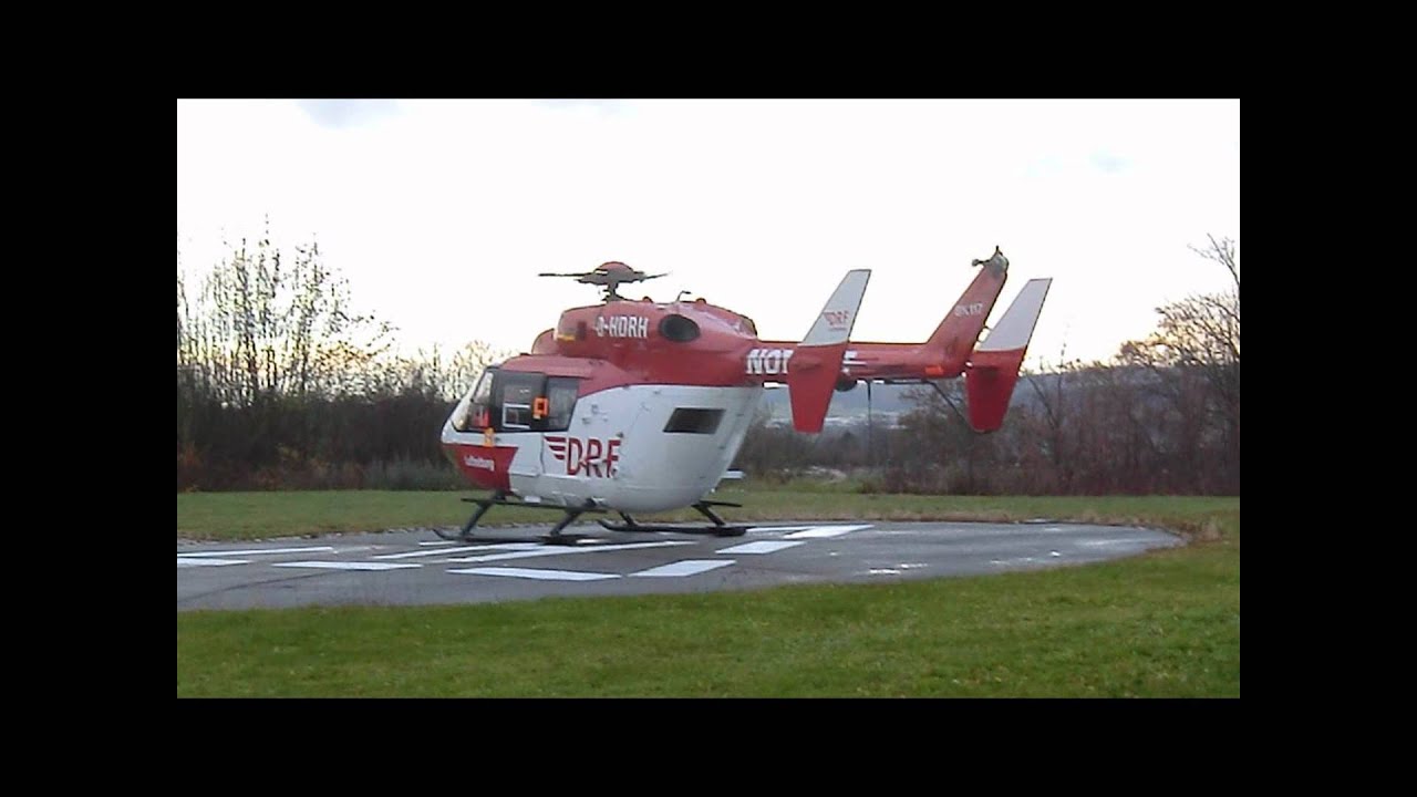 Rettungshubschrauber BK 117 (D-HDRH Christoph 51) Take Off at Hospital