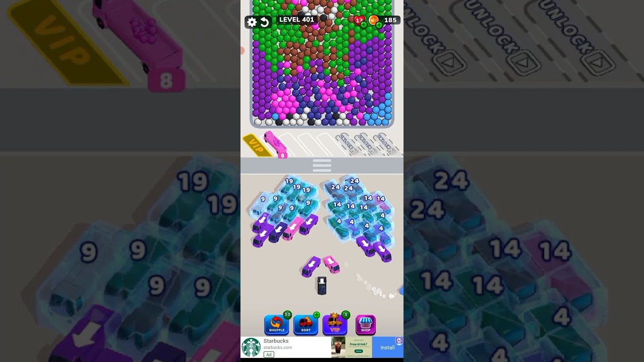 Bubble Bus 🚌: Parking Jam Puzzle Game level 400 to 401
