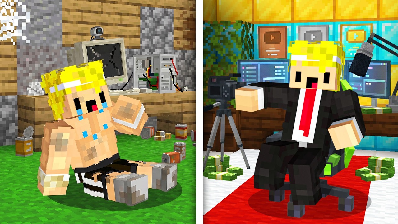 Pas&eacute; de YouTuber POBRE a YOUTUBER MILLONARIO en Minecraft...