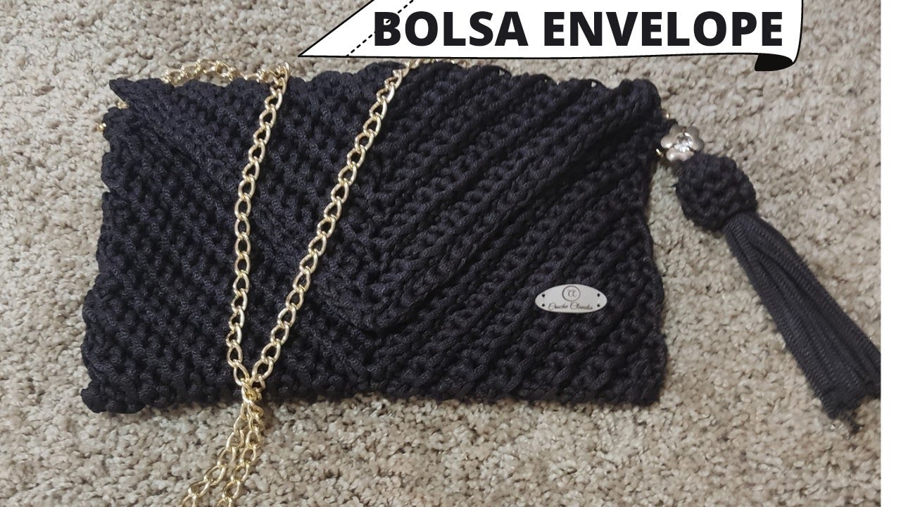 🛍️Bolsa envelope em croche com fio náutico/passo a passo #crochet  /bolsa com fio náutico