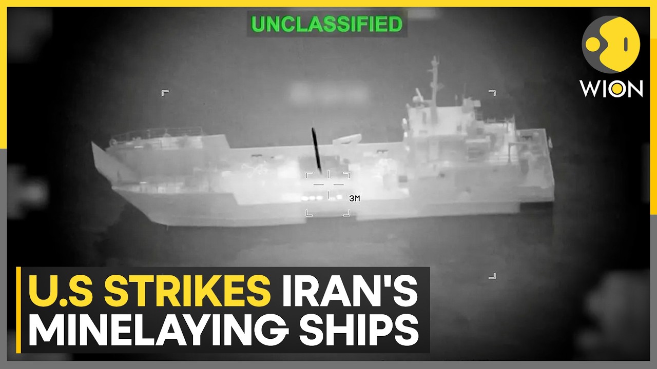 US Military Attacks Iran's Minelaying Boats in Strait of Hormuz | WION BREAKING